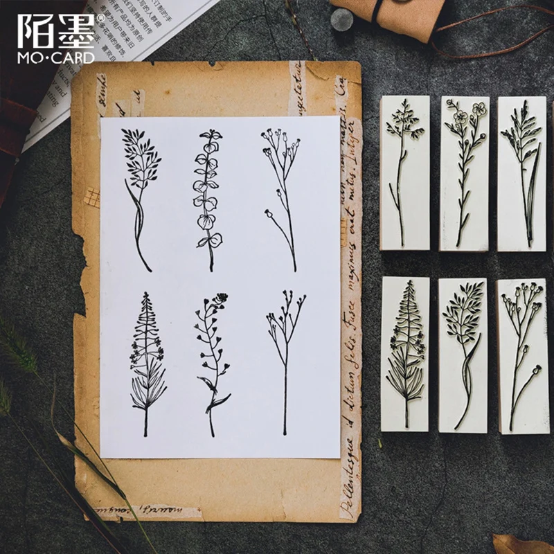 

Vintage Daily Planner Forest Plants decoration stamp wooden rubber stamps for scrapbooking stationery DIY craft standard stamp