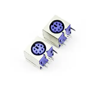 

10PCS MINI 6PIN FEMALE PCB MOUNT PS2 JACK mouse keyboard plug connector (Purple)