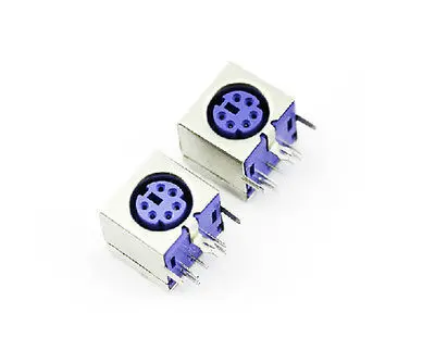 

10PCS MINI 6PIN FEMALE PCB MOUNT PS2 JACK mouse keyboard plug connector (Purple)