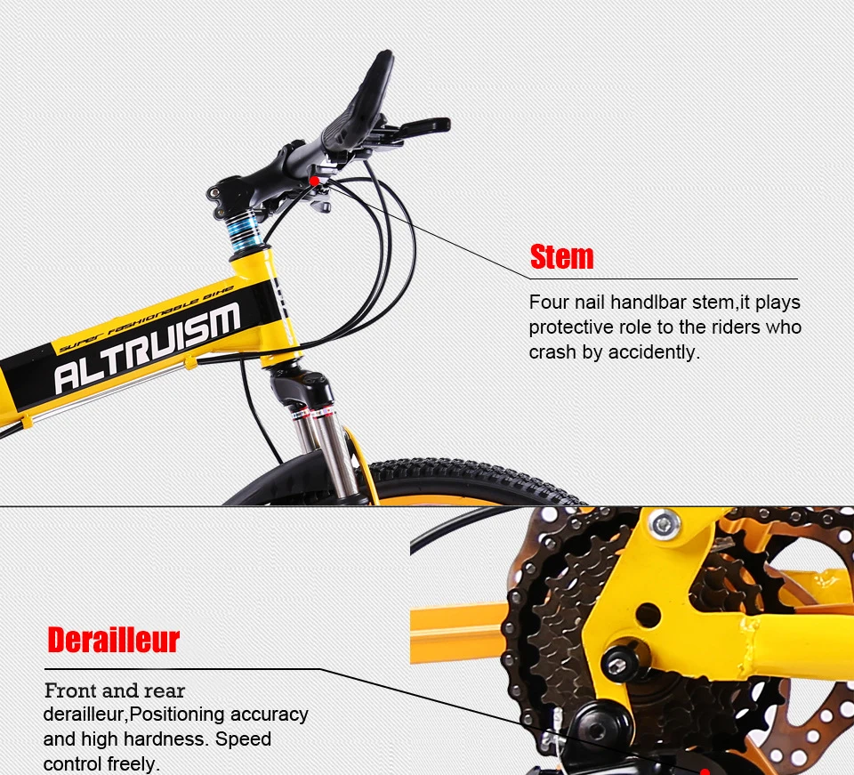 Discount Altruism X9 26 inch folding bike aluminium frame mountain bike bicycles 21 speed disc brakes tall man MTB bikes 6 color bicycle 11