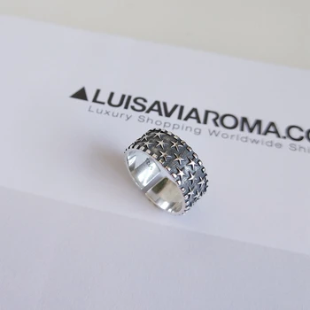

Korean Women Silver Ring 925 Clusters Of Stars Retro Big Wide Rough Adjustable Ring Antique Silver Elegant Female Ring Jewellery