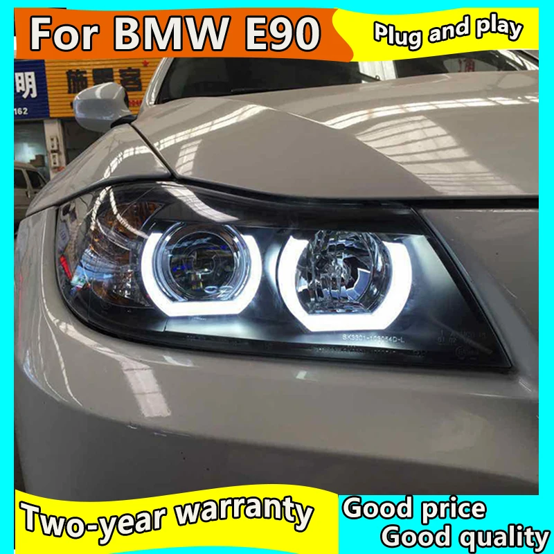 Автомобильный Стильный чехол для фары для BMW E90 330I 320I 318i led angel eyes головной светильник s DRL Дневной ходовой светильник биксеноновый HID