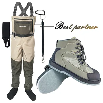 Fly Fishing Clothes and Shoes Aqua Sneakers Wading Clothing Set Breathable Rock  Rubber Sole Boots Wader Pants Good As Dawai PS5