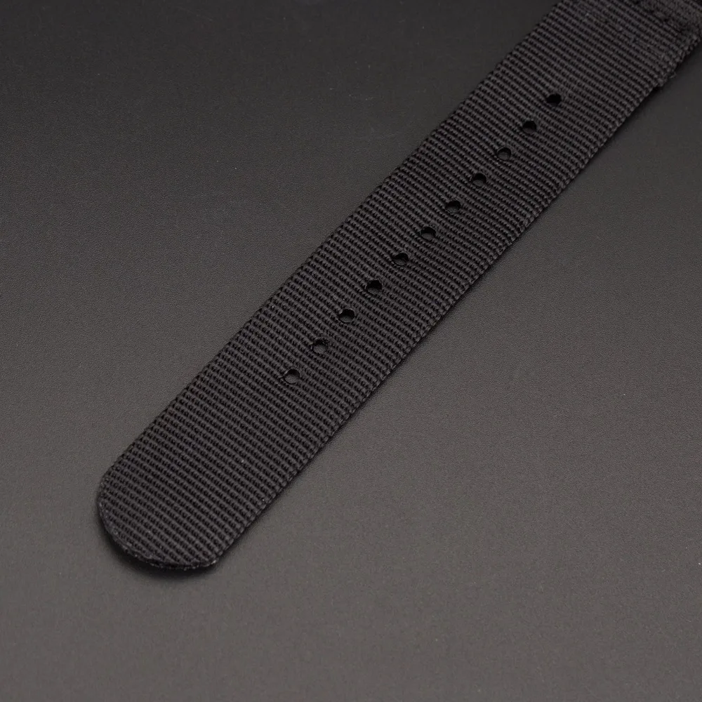 Черный высокопрочный нейлоновый ремешок для наручных часов 22 мм|nylon watchband|replacement