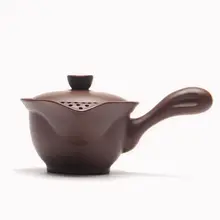 Yixing Zisha глина коричневая Боковая ручка Gaiwan образный чайник с фильтром 150 мл 5 унций