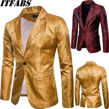 

Men's Suits Slim Fit Blazer for Dinner Party Slim Fit Stylish Blazer Suit Men's Party Floral Blazer Slim Fit One Button Stylish