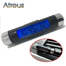 Atreus Автомобильный термометр на выходе воздуха электронные часы с подсветкой для BMW E46 E39 E36 E90 E60 F30 Toyota Corolla Avensis Opel Astra CHR