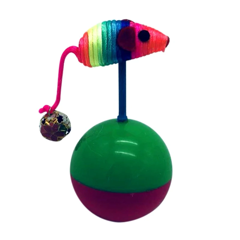 Красочные Pet мяч для котов игрушка-неваляшка плюшевая мышь для домашнего животного игрушки с бубенчиками - Цвет: Colorful
