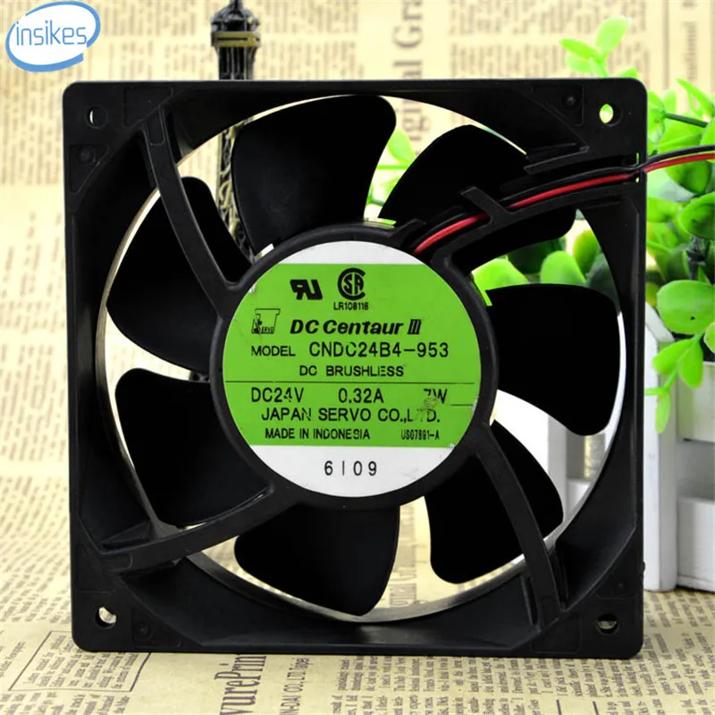 CNDC24B4 953 двухшаровой подшипник осевой вентилятор охлаждения DC 24V 0.32A 7W 12038 12cm 120*120*38mm