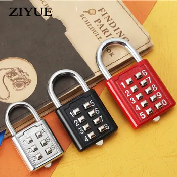 

Free Shipping Anti-theft Button Combination Padlock Digit Password Lock for GYM Locker Drawer Cabinet Door DIY Hardware Blind