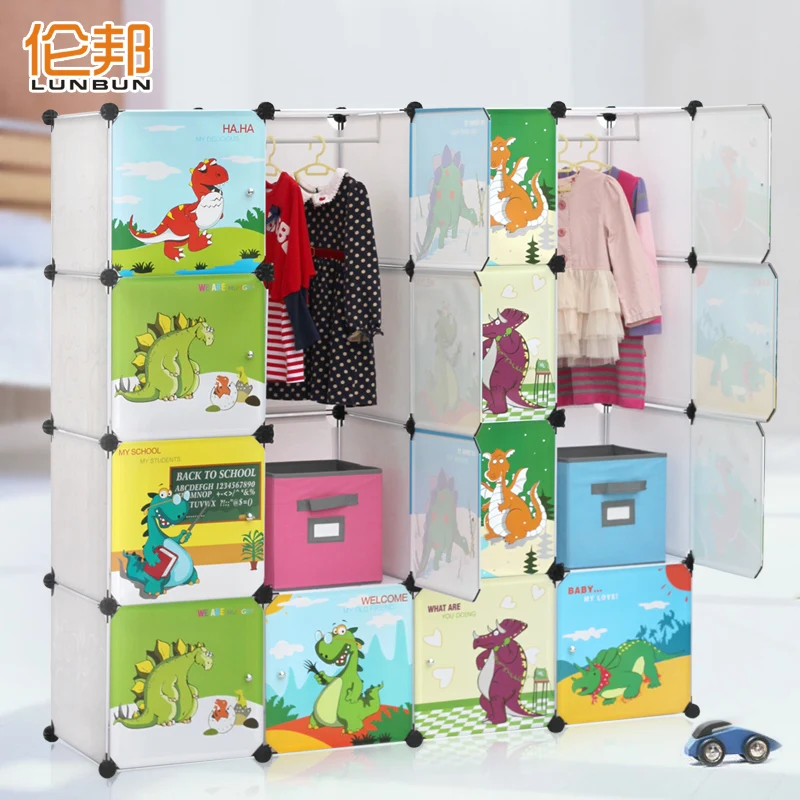 

Simple steelframe folding child baby wardrobe storage cabinet lm406