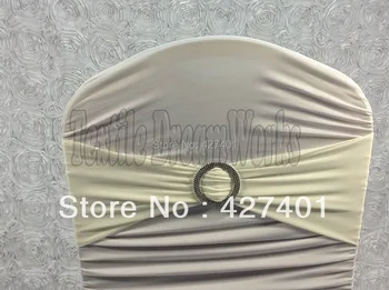 

Hot Sale Ivory Spandex Bands / Lycra Band /Chair Covers Sash With Round Buckle For Wedding & Banquet