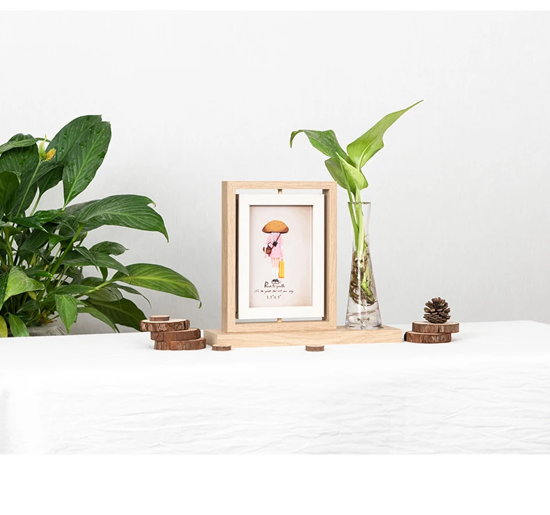Nordic Home настольные украшения набор двухсторонний вращающийся Ins фоторамка гидропонное растение стерео искусство Рамка для фотографии, декор украшения