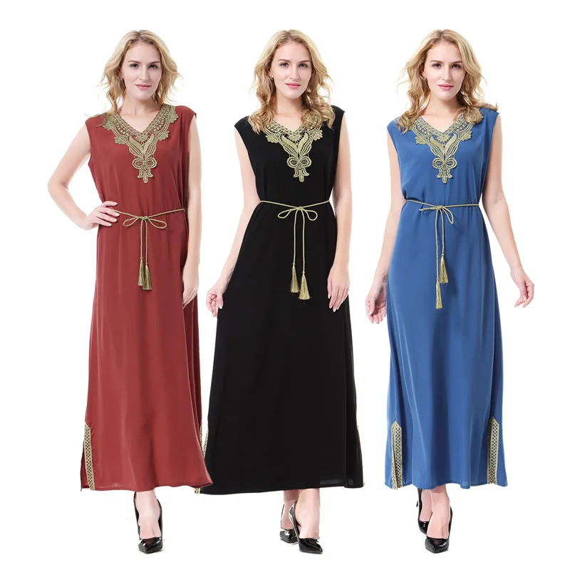 2018 Ramadan Black Robe Arabe Caftan Abaya Dubai Kaftan Women...