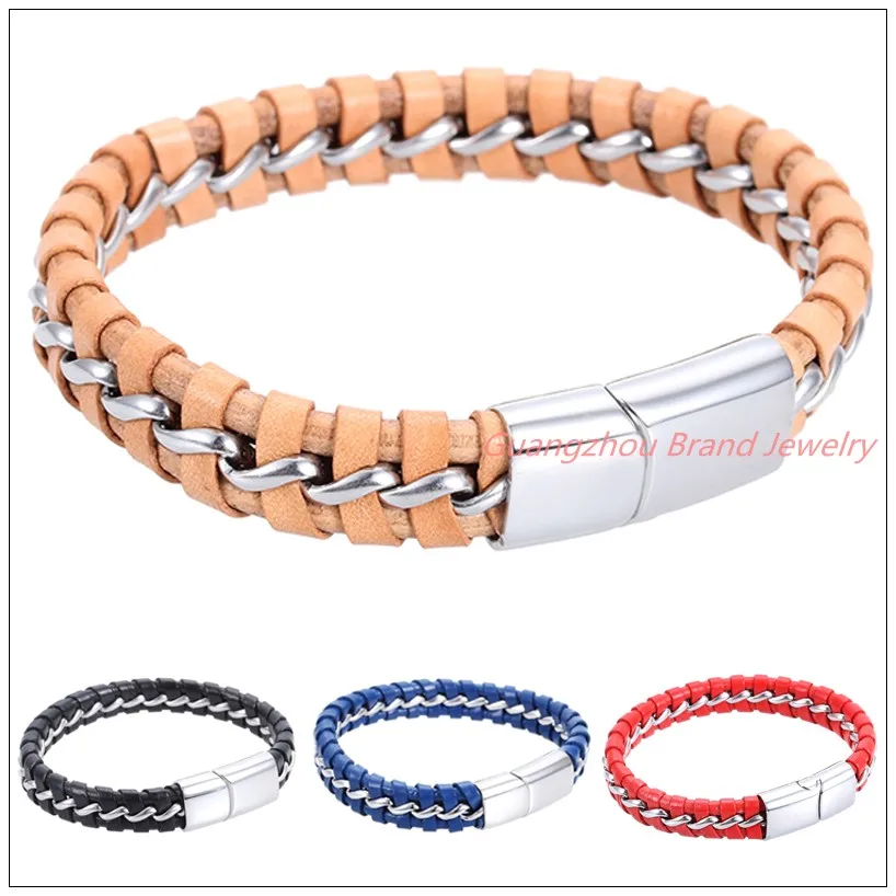 30g Discount Sale Mens Womens Handmade Jewelry Genuine Leather Red/Brown/Black/Blue Unisex