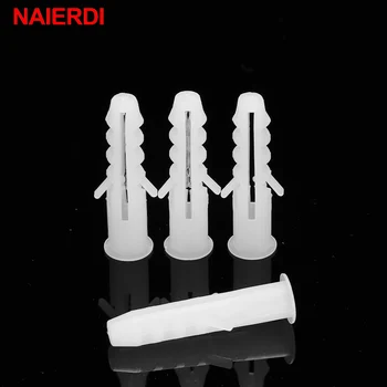 

100PCS NAIERDI M5-M8 Rubber Expansion Pipe Flat Round Head Self-Tapping Screw 5-8mm Screws Nylon Tube Wall Wood Hardware Tool