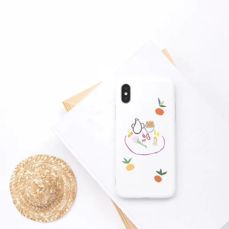 

Lizardhill Soft TPU Silicon Orange Afternoon tea Phone Cases For iPhone 7 X 8 Plus Case Cover For iPhone 6 6s Cases Capa Coque