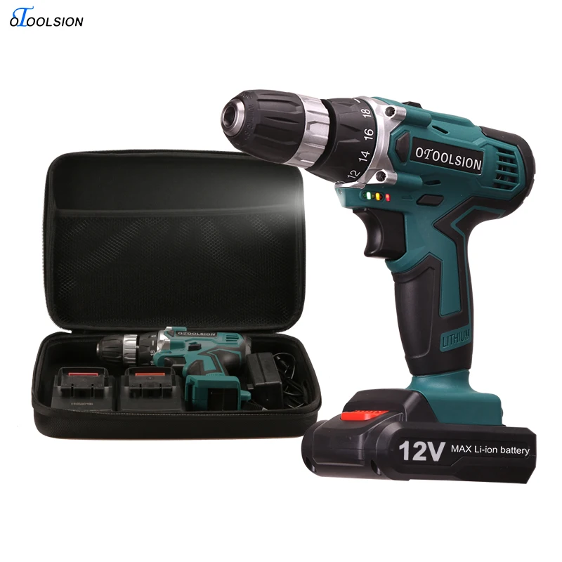 12V Plus Electric Tools Screwdrivers With 2 Batteries 1.5Ah Driver Drill  18+1 Torque Waterproof Cordless Drill + Woven Bag (1)