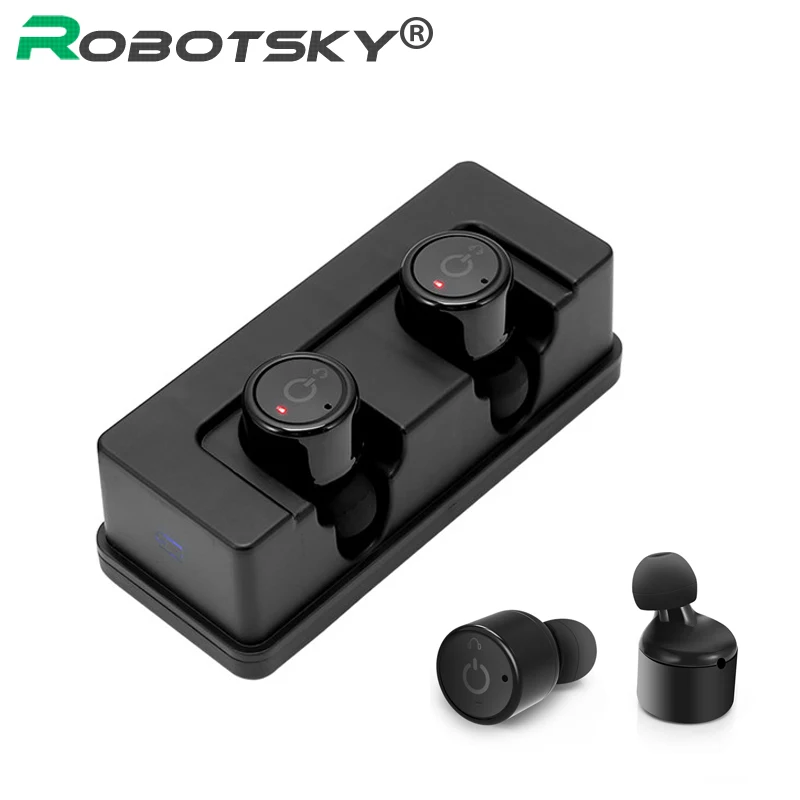 

X1T/X2T Mini Wireless Earphone Noise Canceling Earbuds Bluetooth V4.2 Headset with 1500mAh power bank box for iPhone/Android