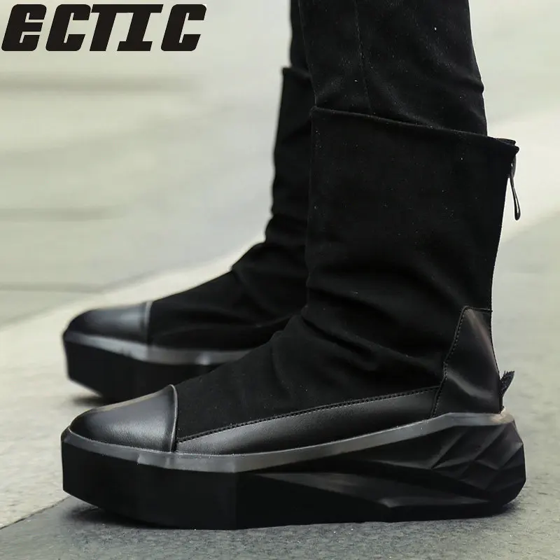 

ECTIC British Retro street Punk rock Hip Hop boots Men Platform Flats Fashion martin boots High Top Zapatillas Hombre DP-158