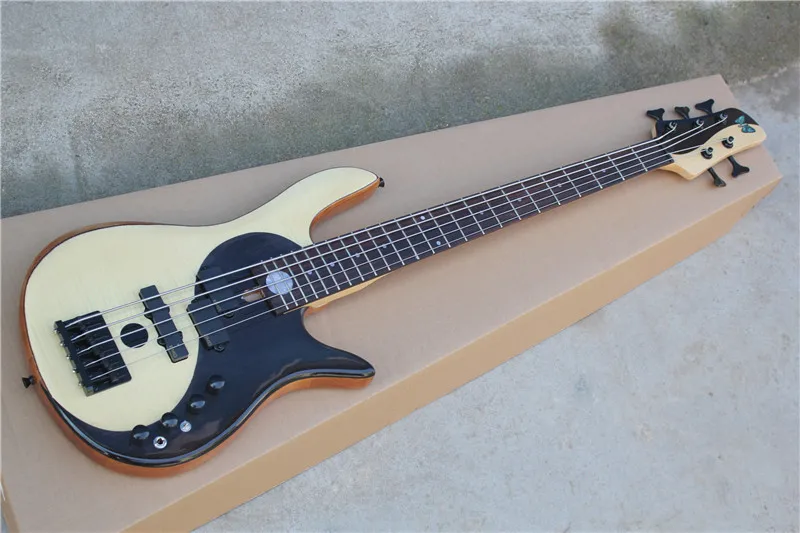 

Factory Custom Tai Chi pattern Alder Body 6 strings Fodera Butterfly Deluxe Electric Bass Guitar free shipping 10yue
