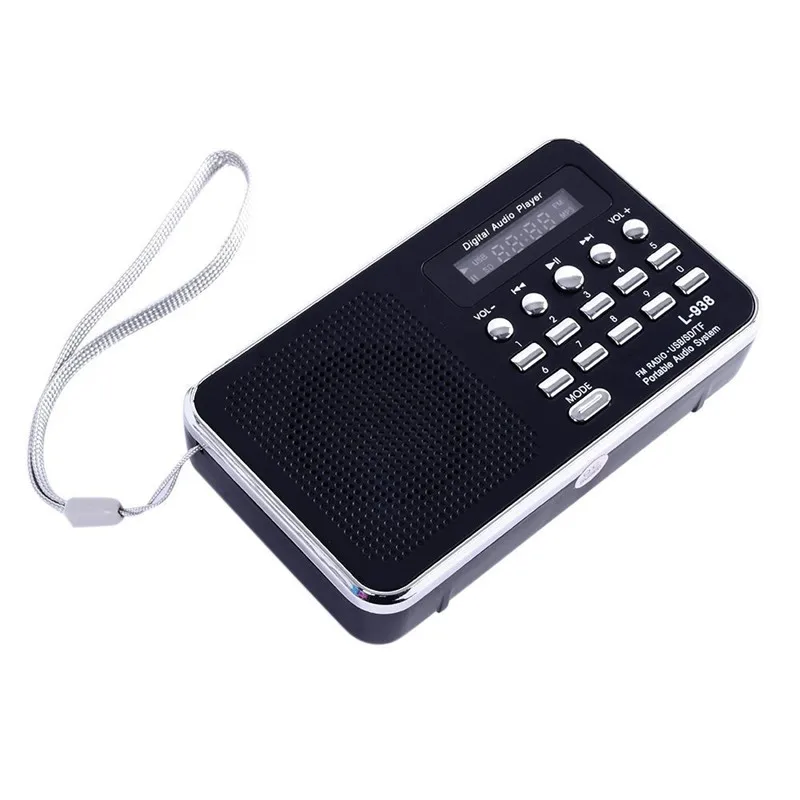L 938 портативный FM радиоприемник перезаряжаемый мини цифровой светодиодный mp3