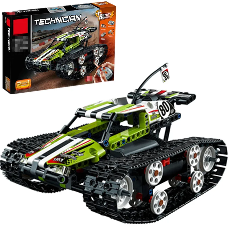 

Fit Legoing military Technic RC Track Racer Model Building kits Blocks Tank Electric Motor Power Function 42065 Brick Toys