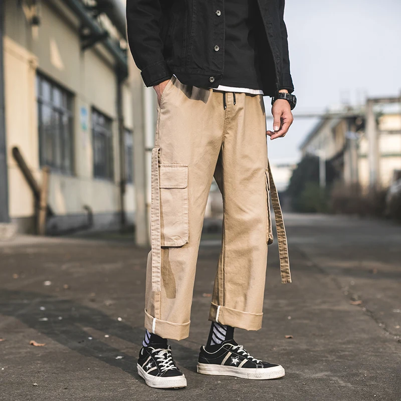 MIXCUBIC 2019 spring Autumn Korean style unique pocket Military pants