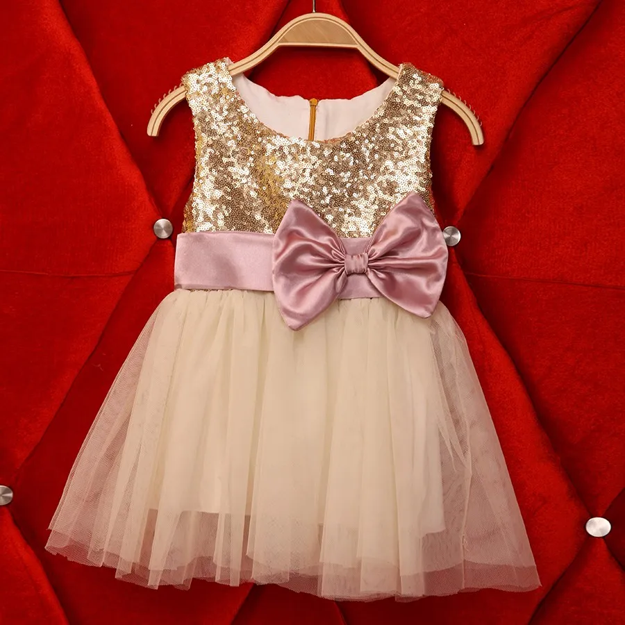 2016 new arrival toddler baby girl birthday dress bows