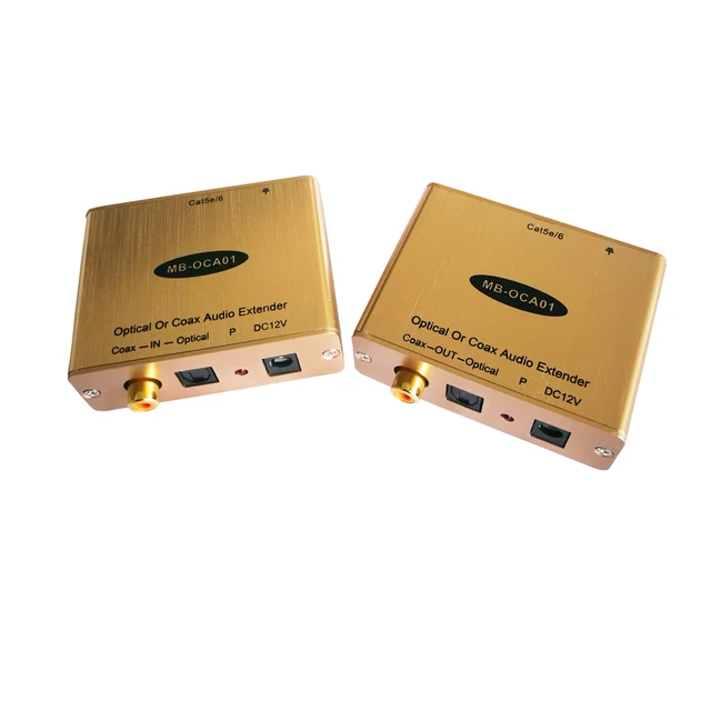 Digital Optical Toslink S/PDIF Coax Fiber Optic Audio Extender over Cat5e/6 Up TO 500ft