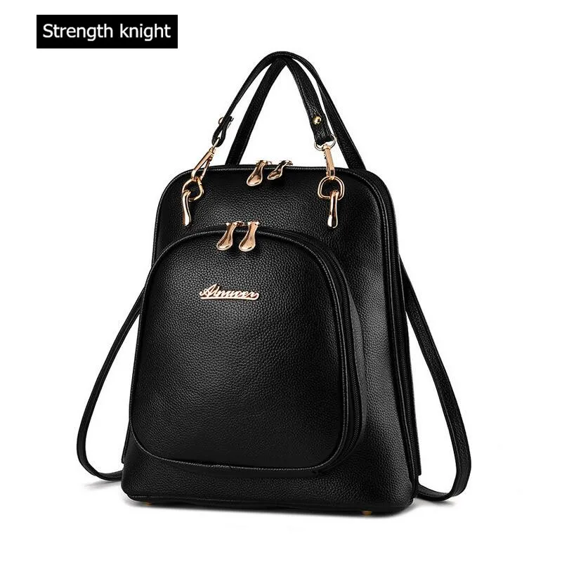 Y40 Multicolor Women PU Leather Backpacks for Teenage Girls Stylish School Backbag black Casual Women Leather