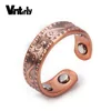 Vinterly Magnetic Pure Copper Rings for Men Women Vintage Health Energy Cuff Adjustable Wedding Bands Ring Arthritis Pain Relief ► Photo 1/6