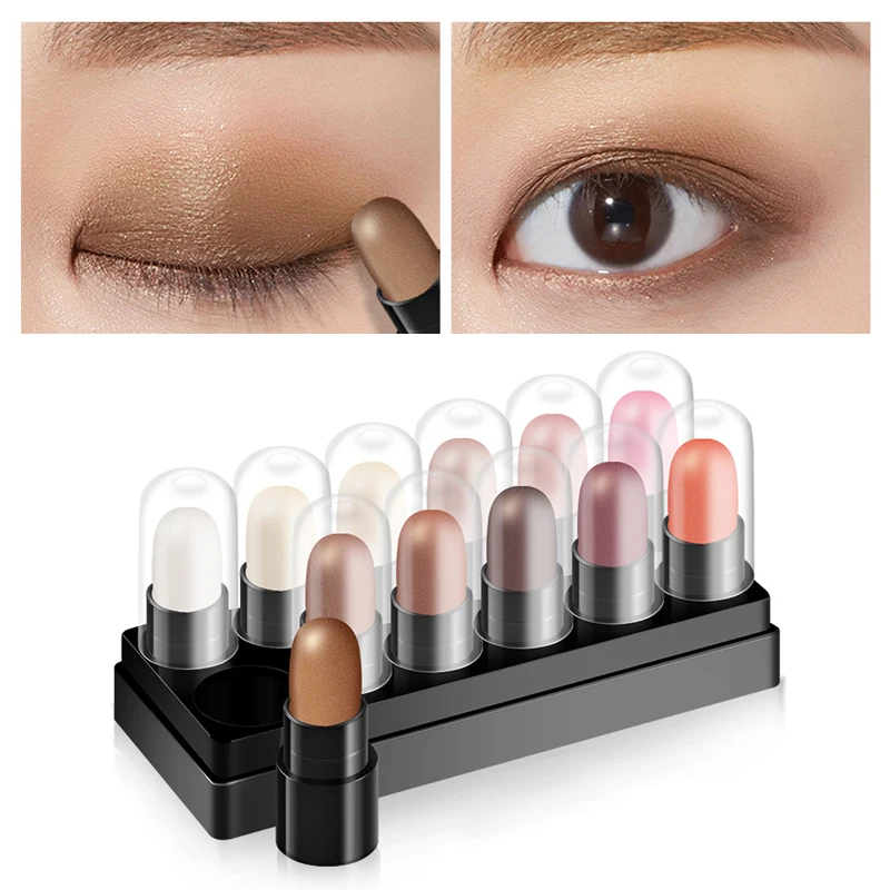 

12 Colors/set Eye Shadow Waterproof Highlight EyeShadow Pearl Pen Cosmetic Makeup Colorful Eye Primer Luminous Eye Shadow