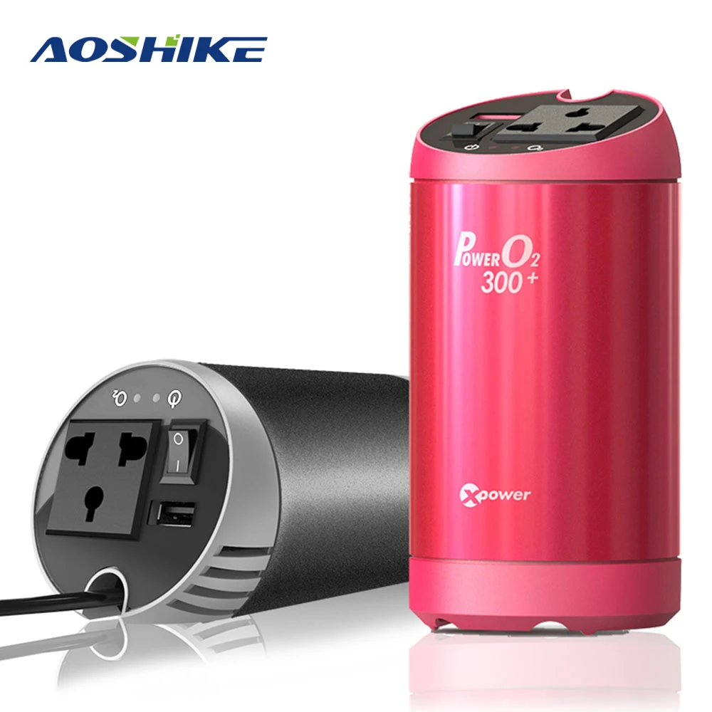 

AOSHIKE Car Inverter 12V to 220V Air Purifier Auto Power Inverter Voltage Converter Regulator USB Car Charger Car Power Supply