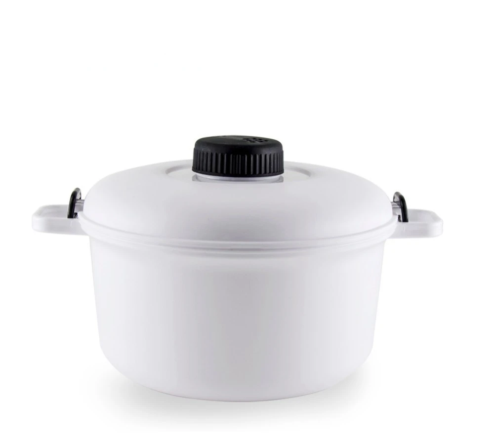 2.5L Microwave Rice Cooker,with Measuring Cup,BPA free,White,suit small kitchens or busy cooks K005