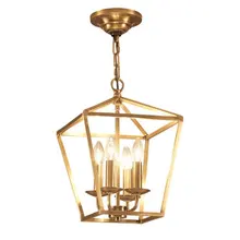 Стильный медный латунный золотой подвесной светильник с цепочкой, подвесной светильник, птичья клетка, гнездо для столовой, гостиной, золотой подвесной светильник