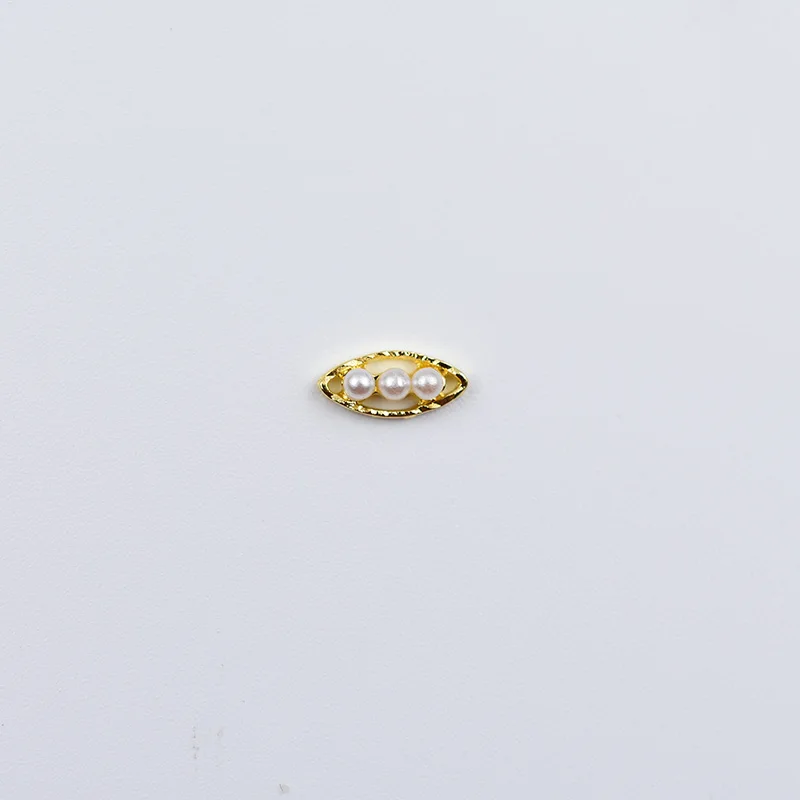 10 шт. Япония Корея золотой 3d-украшения для ногтей Star алмаз в форме сердца кристалл AB Блеск Стразы Полые Металлические Шпильки Аксессуар - Цвет: Ellipse-Pearl