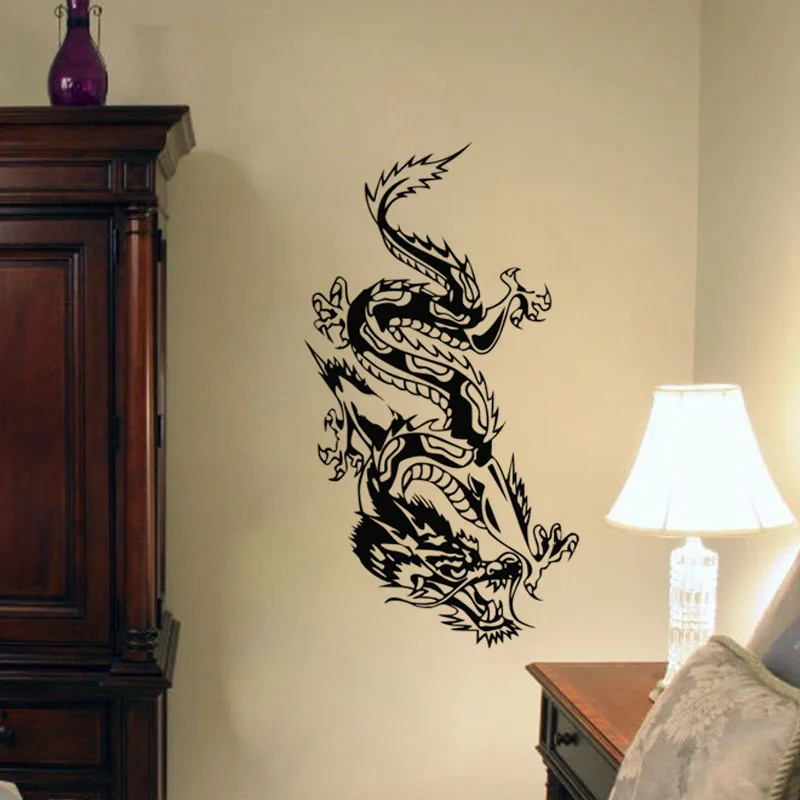 Oriental Dragon Wall Stickers Home Decor Bedroom Animals Wall Decals