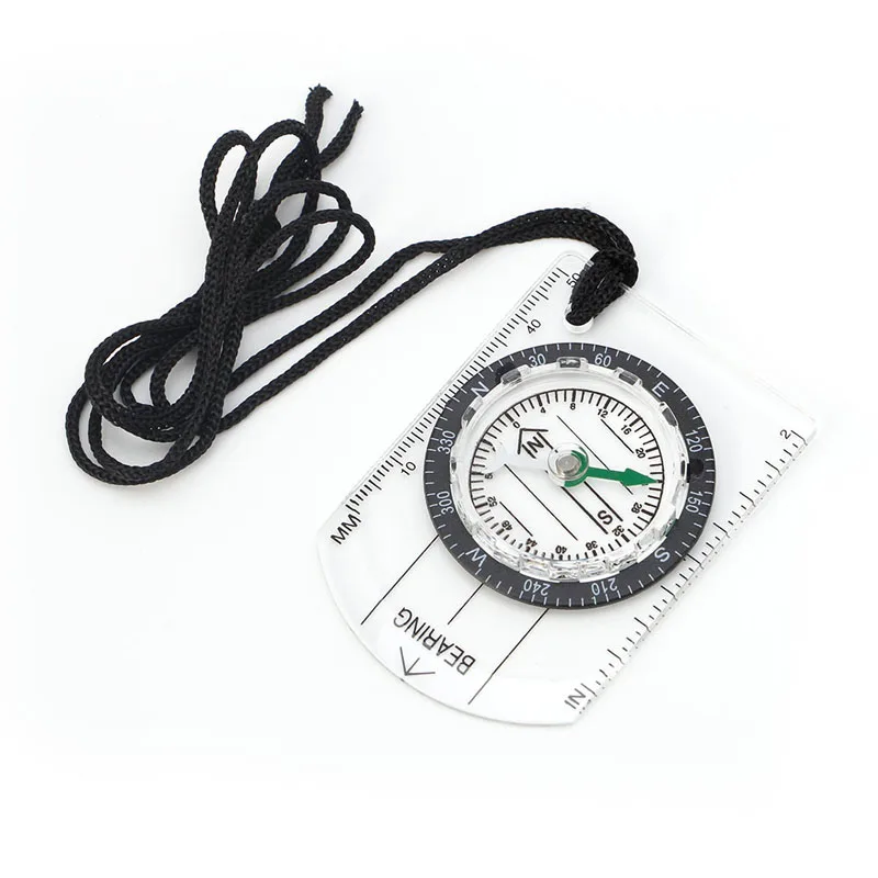 

All in 1 Hiking Camping Outdoor Baseplate Compass Map MM INCH Measure Ruler Mini