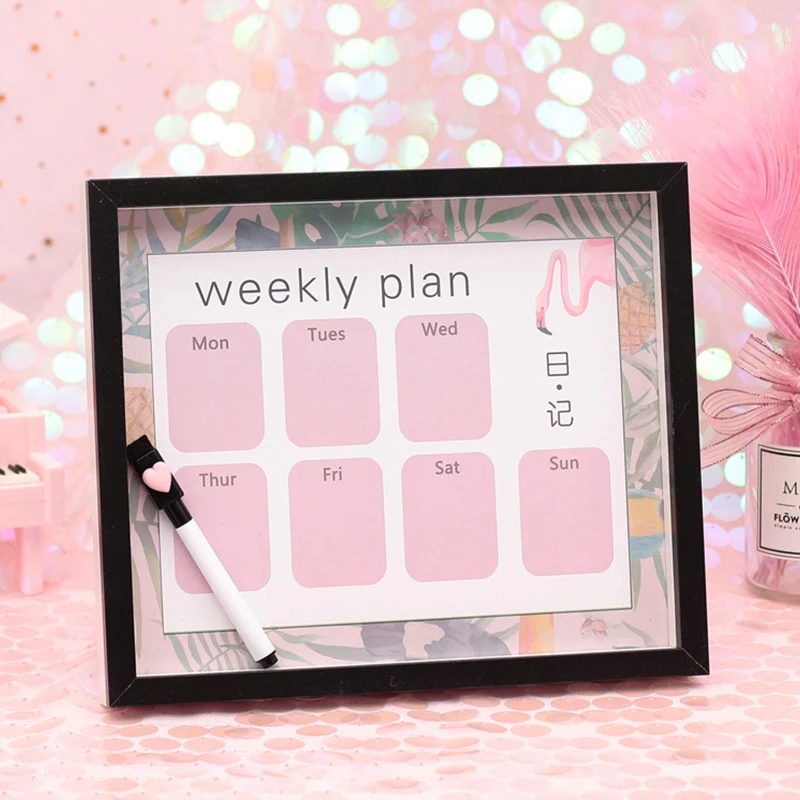 

2019 Trending Birthday Gift For Girlfriend Creative Memory Board Flamingo Week Planning Board Erasable Christmas Gifts Present
