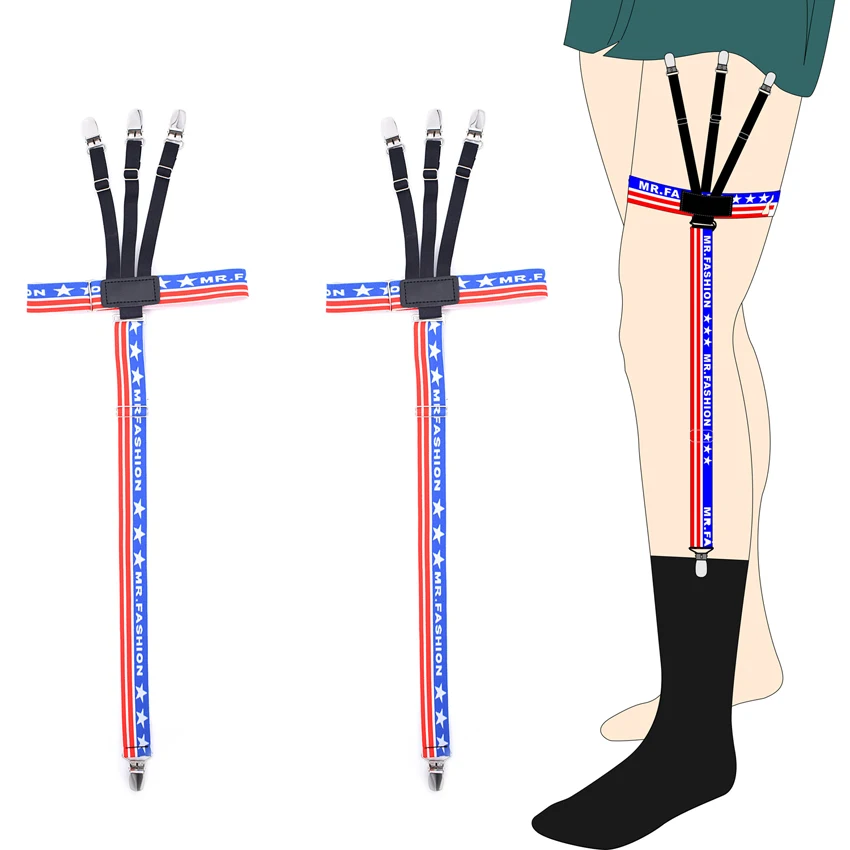 New Shirt Garters Man's Shirt Stays Holder Leg Suspenders Duck Clips