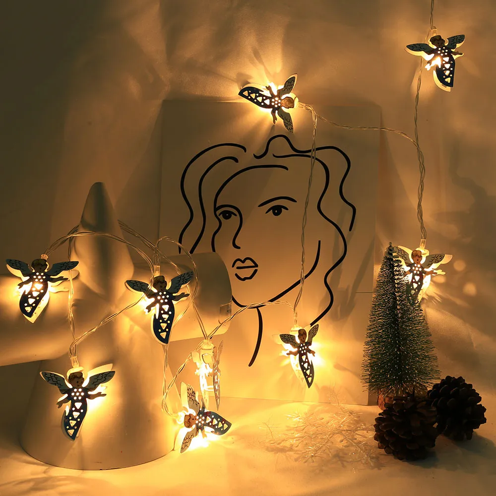 

Iron Lights LED String Light For Christmas Table Decorative 2M String Lights 10 LED Outdoor Indoor Christmas Tree Xmas Decor