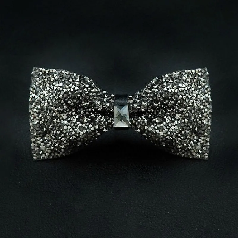 Роскошные свадебные галстуки-бабочки с блестками для мужчин; цвет золотистый, серебристый, черный; модные вечерние галстуки