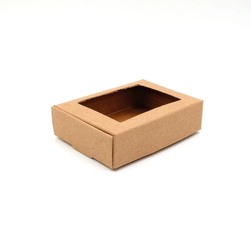 Крафт-окно бумажная коробка подарок ручной работы мыло вечерние конфеты печенье упаковка картонные коробки маленькие на заказ
