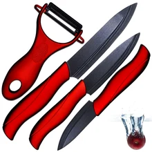 Keramik messer 3 “schäl 4” utility 5 “fleischmesser und eine sharp schwarz balde + rot griff schäler zubehör küchenmesser set