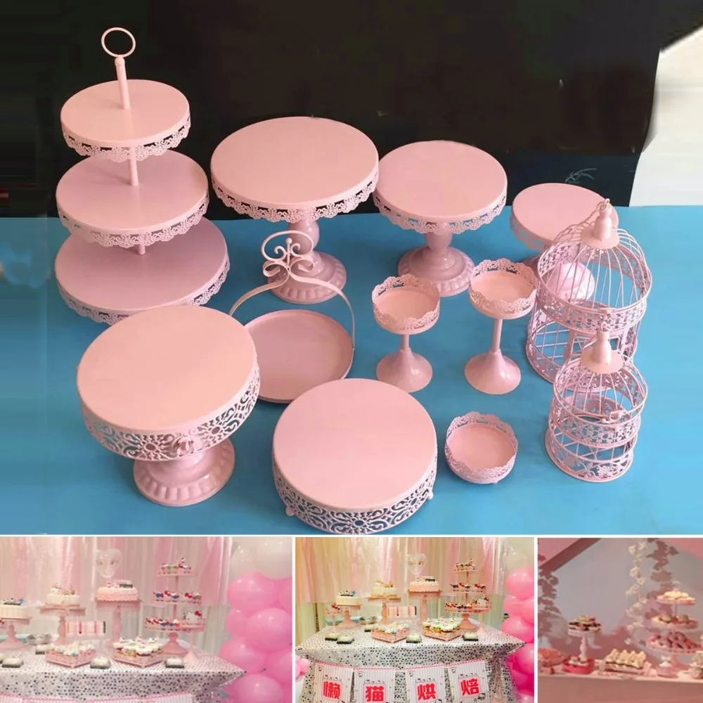 Metal Crystal Cake Stands Holder Cupcakes Dessert Display Serving Tray