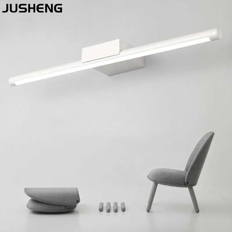 JUSHENG الحديثة LED أسود أبيض جدار مصباح LED مرآة زينة للحمام ضوء 9 W 12 W 14 W 16 W داخلي تركيبة إضاءة