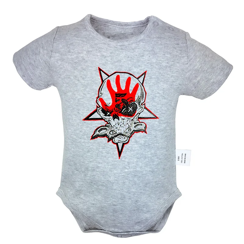 

5FDP Five Finger Death California Metal Band 100% Cotton Newborn Baby Girl Boys Romper Short Sleeve Jumpsuit Outfits
