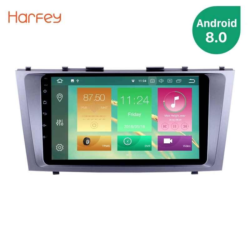 

Harfey Android 8.0/8.1 9" GPS Car Radio For Toyota CAMRY 2007 2008 2009 2010 2011 1Din Multimedia Player Support 3G/4G&WiFi