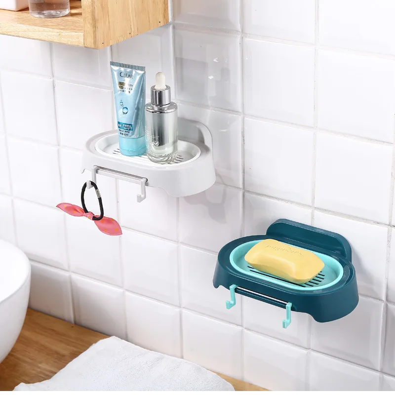Футлярчики для мыла для душа в ванной не сверляющие пластиковые настенные с сильной вакуумной присоской держатель для мыльницы